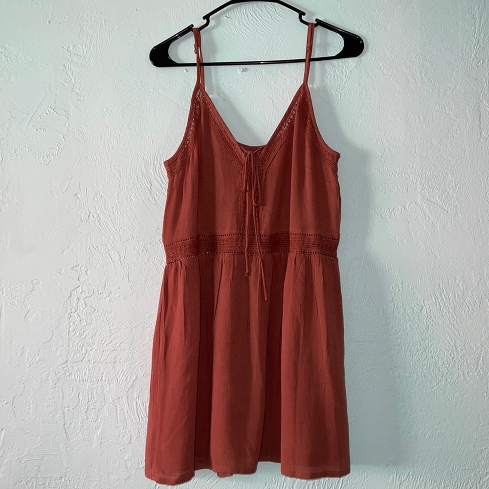 Amuse society, burnt orange sundress, medium